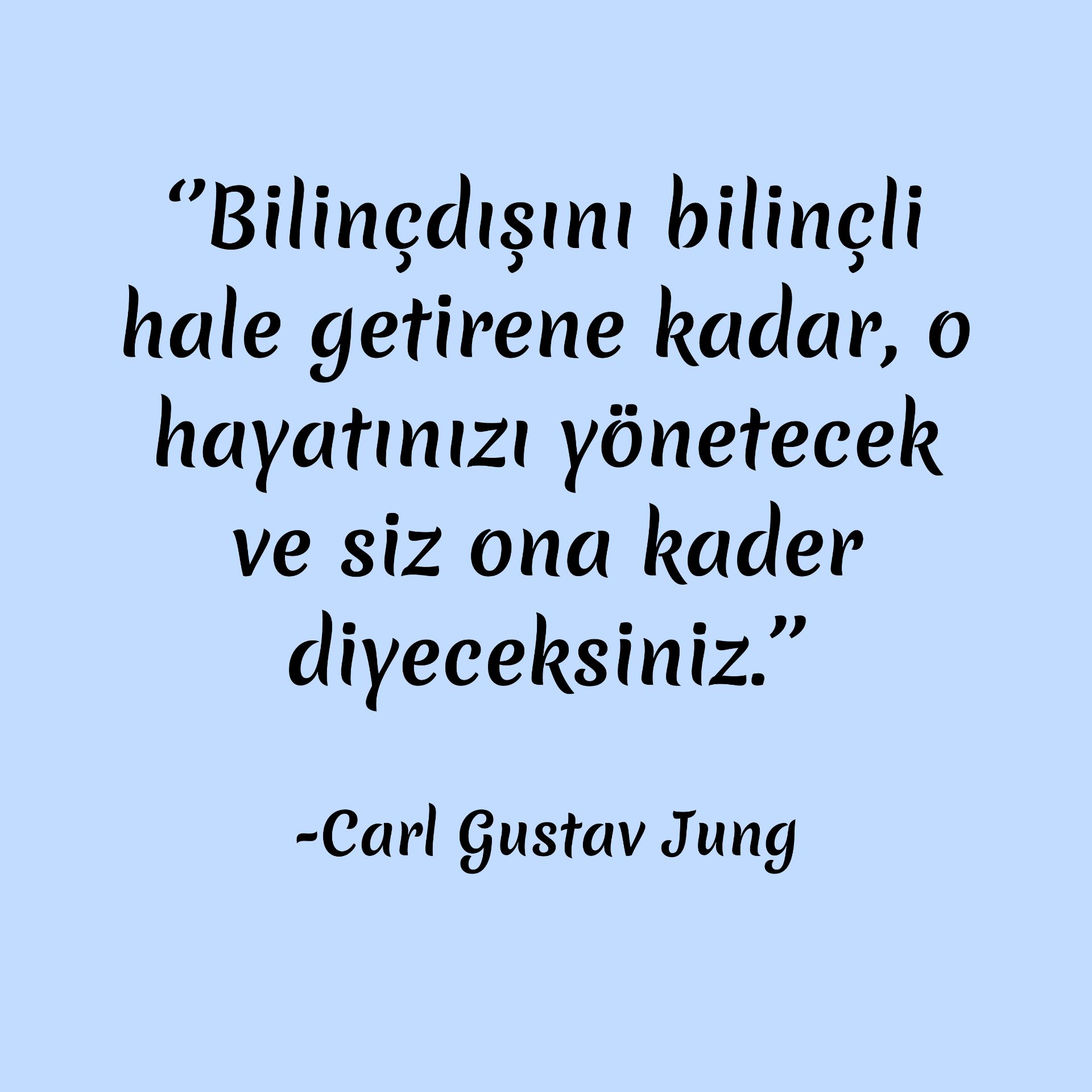 Gölge çalışması üzerine Gustav Jung'un bir sözü.