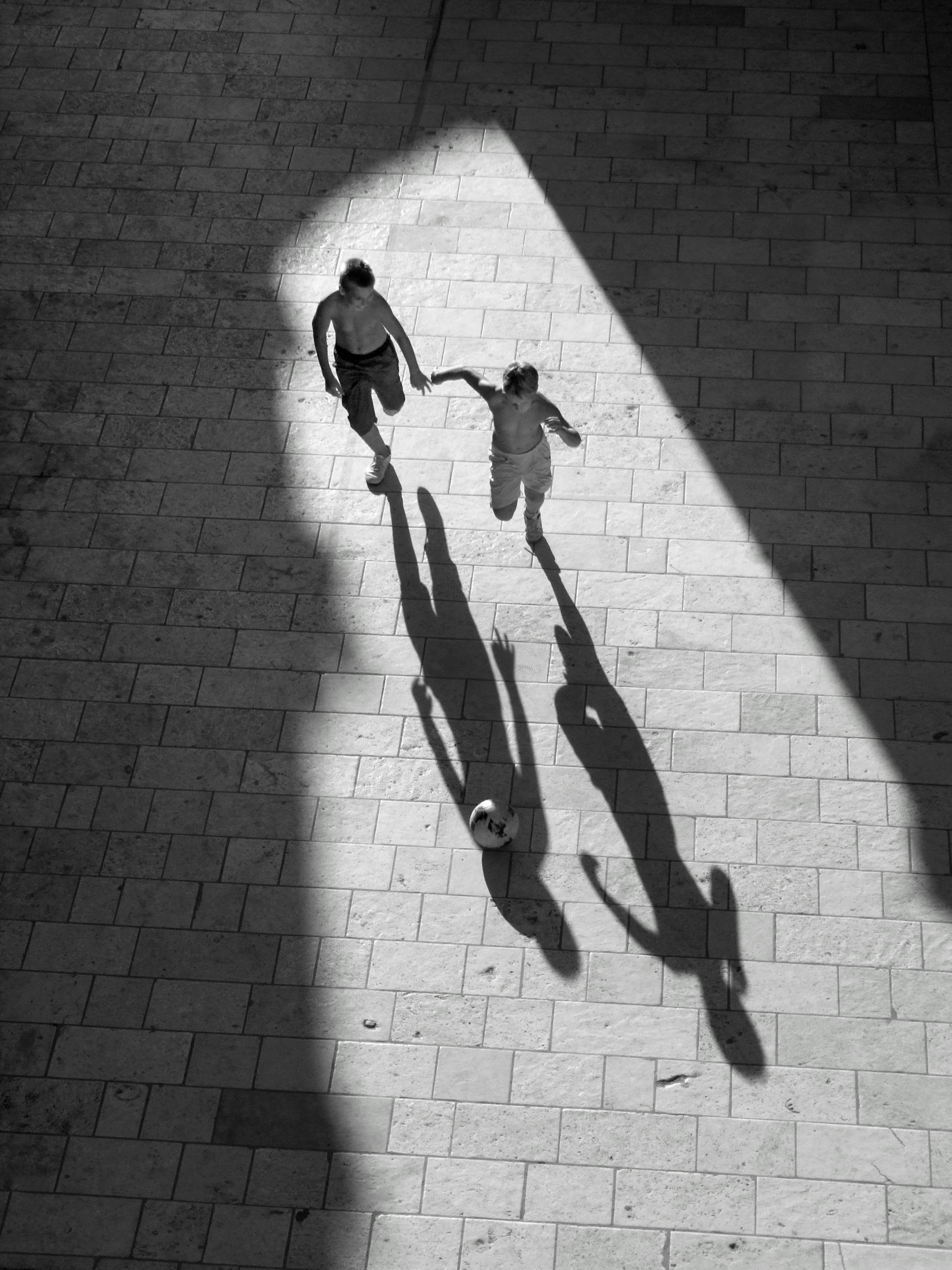 shadowy photo of two people